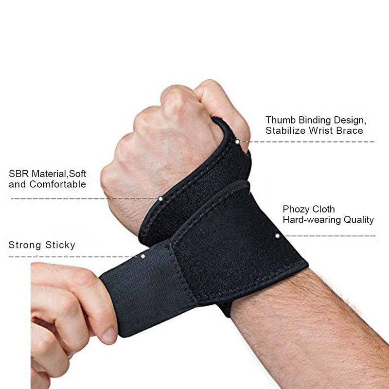 Hually Wrist Support, (2 Pack) Adjustable Wrist Brace with Hook-and-Loop Design, Breathable Wrist Wrap Band Offer Hand Support for Fitness, Bench Press, Weightlifting -One Size Fits Left or Right Hand - NewNest Australia