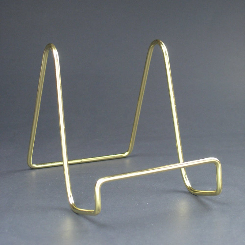 NewNest Australia - BANBERRY DESIGNS Wire Easel Display Stand Plate Holders - Smooth Brass Metal - 4 Inch - Set of 5… 