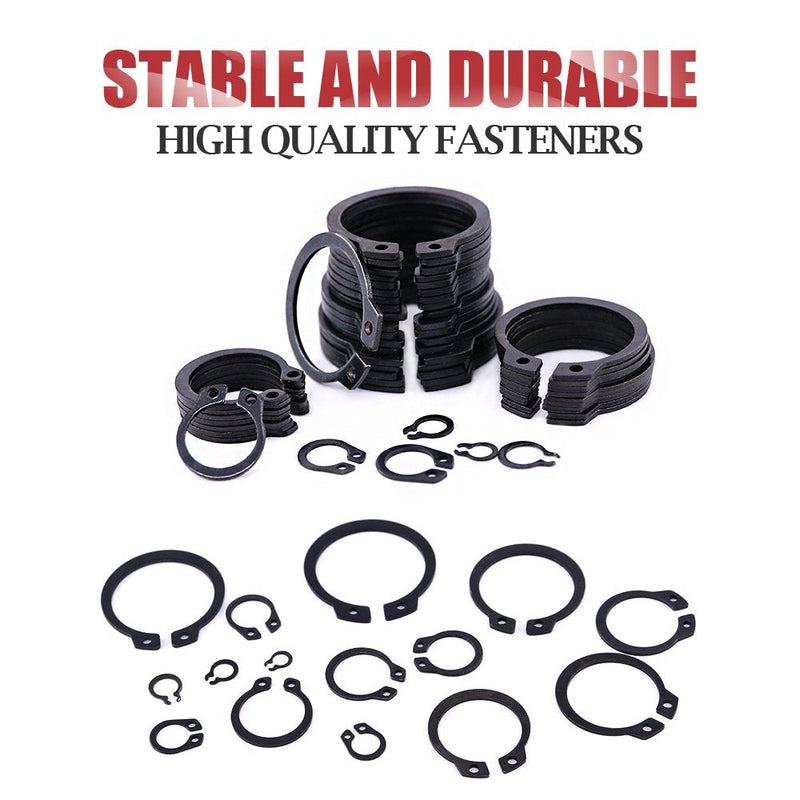 Hilitchi 300-Pcs [15-Size] Alloy Steel External Circlip Snap Retaining Clip Ring Assortment Set - NewNest Australia