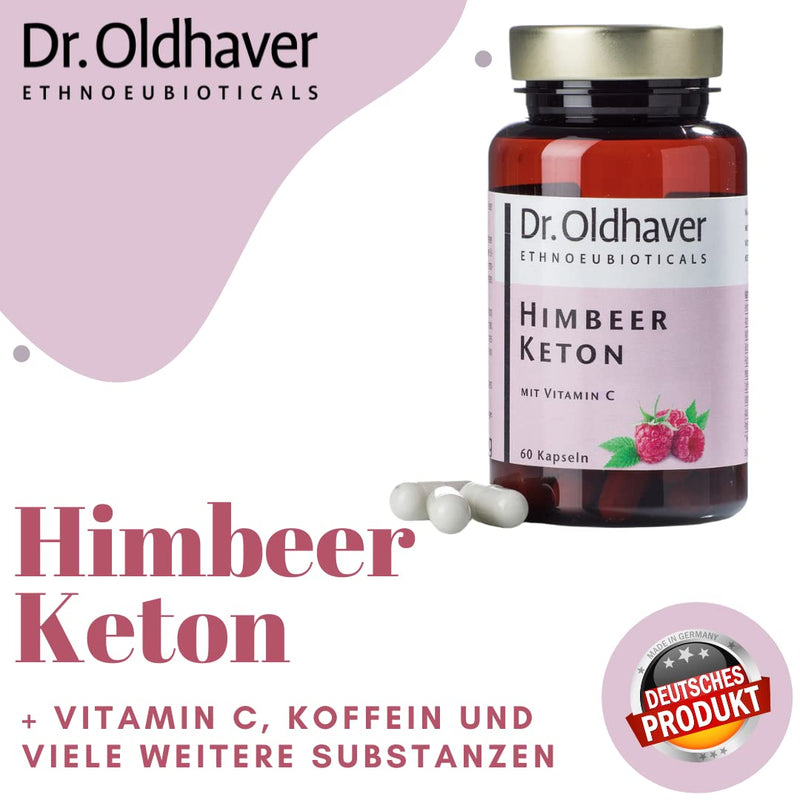 Dr. Oldhaver Raspberry Ketone (60 Capsules), Lactose Free & Gluten Free, Free from Dyes, Premium Quality, with Vitamin C for Energy Metabolism - NewNest Australia