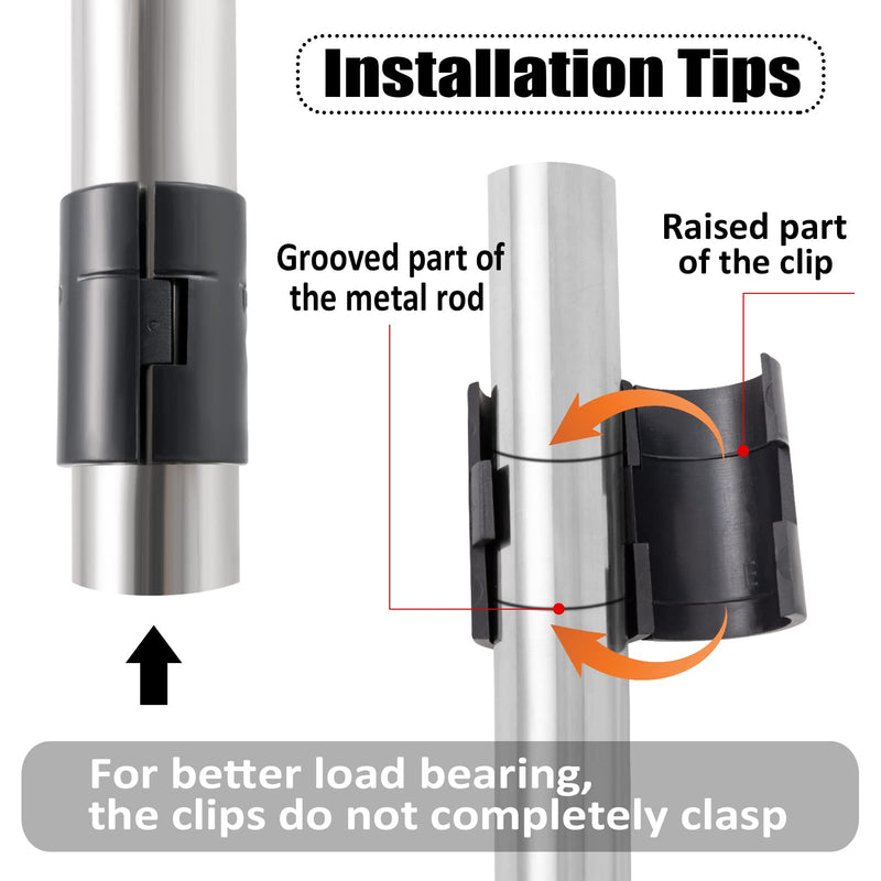 ANPHSIN 36 Pairs 72 Pack Wire Shelving Shelf Lock Clips for 1" Post- Shelving Sleeves Replacements for Wire Shelving System - NewNest Australia