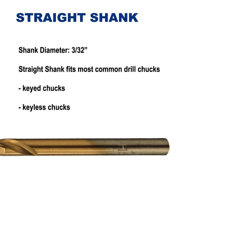 Pack of 12, 3/32-Inch Titanium Nitride Coated Drill Bit, High Speed Steel, Jobber Length, for Metal, Plastic, Wood - NewNest Australia