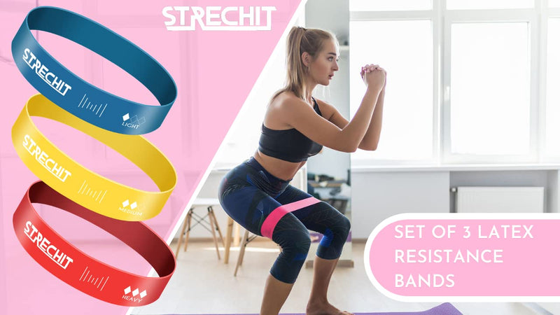 Resistance Bands Set of 3 for Men & Women with Different Resistance Levels for Shaping Legs & Glutes - Exercise Band for Gym, Yoga, Home Exercise, Workout with Carrying Bag & Posture Guide. - NewNest Australia