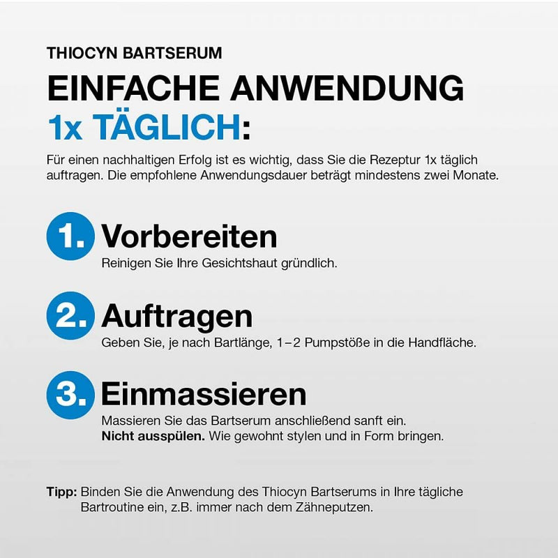 Thiocyn beard serum • Natural stimulation of beard growth • With triple effect for a well-groomed, strong beard • without side effects • Made in Germany • 50ml - NewNest Australia