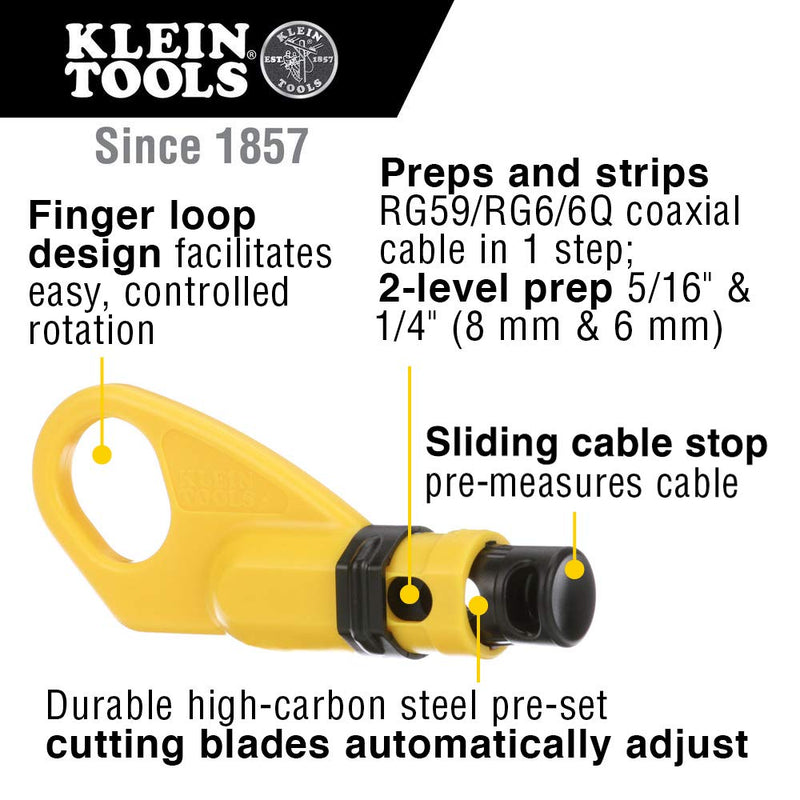Klein Tools VDV110-061 Radial Cable Stripper, Coaxial Cable Stripper, Cable Crimper, Punchdown Tool COAX Prep Tool - NewNest Australia