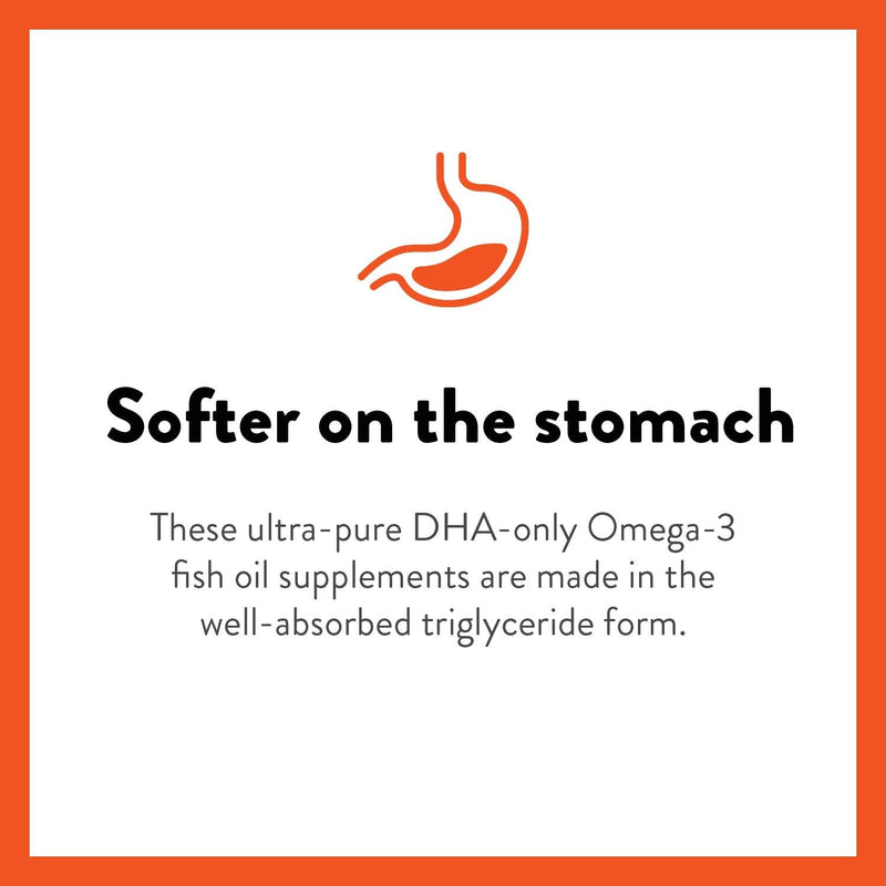 OmegaVia DHA 600 mg - Ultra-Pure DHA Supplements, Omega-3 for Brain & Eyes - Prenatal DHA Omega 3 Nutrient for Prenatal, Pregnant, and Nursing Women - Burpless, IFOS Tested for Mercury - 120 Capsules - NewNest Australia