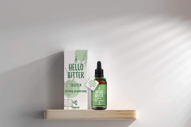 Hellobitter - Bitter Drops 50 Ml According To Hildegard Von Bingen - Bitter Herbs / Bitter Substances Drops Vegan - High Bioavailability, Laboratory Tested, High Dosage, Liquid - NewNest Australia