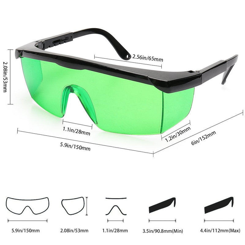 Huepar Gl01G Green Laser Light Glasses - Green Laser Glasses For Green Beam Cross Line Lasers, Rotary Lasers And Multi-Line Lasers - To Improve The Visibility Of The Green Beam (Includes Protective Box) - NewNest Australia