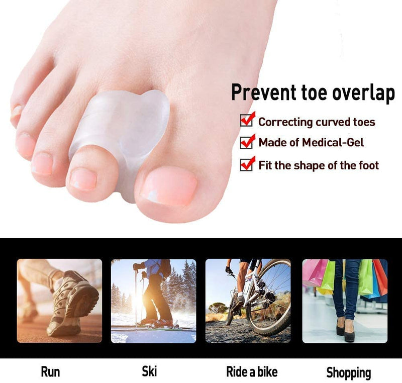 4 Pieces Gel Toe Separators, Toe Separators, For Smoothing Overlapping Toes, Big Toe Separators, Silicone Toe Separator For Overlapping Toes, Hammer Toes, Pain Relief For Malformation - NewNest Australia