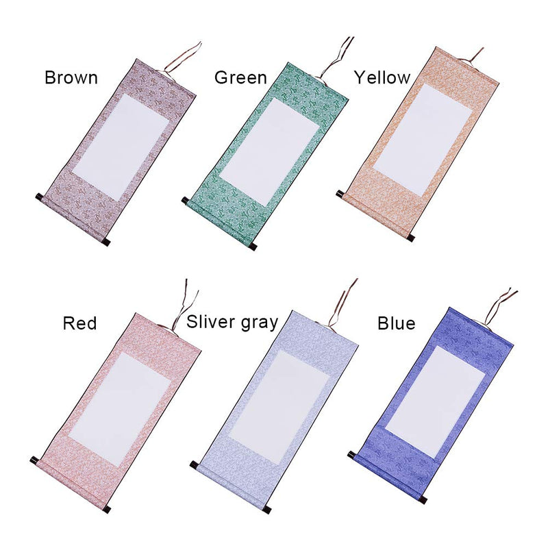 WANDIC Blank Hanging Scroll, 6 Pcs Blank Painting Scrolls Calligraphy Wall Mounting Scrolls Chinese Paper Scrolls for Art Painting Calligraphy Writing - NewNest Australia
