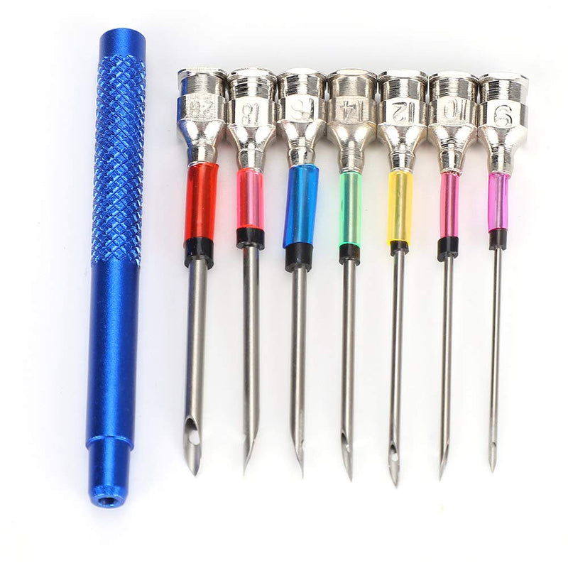 Pssopp Steel Embroidery Stitching Needles Sewing Thread Tool Punch Set Knitting Art Needle with Handle for DIY Handmaking Decoration Craft - NewNest Australia