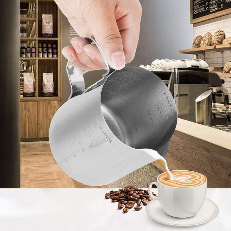 Nannday 【𝐄𝐚𝐬𝐭𝐞𝐫 𝐏𝐫𝐨𝐦𝐨𝐭𝐢𝐨𝐧】 Coffee Pitcher,Milk Frothing Pitcher Frothing Pitcher, Stainless Steel Measuring Cup for Coffee Milk Espresso Latte Art(600ml) 600ml - NewNest Australia