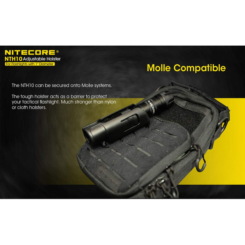 NITECORE NTH10 Adjustable Hard Holster for Flashlights with 1 inch Tube Diameter and LumenTac Keychain Light - NewNest Australia