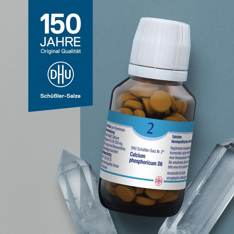 DHU Schüßler Salt No. 2 Calcium phosphoricum D12 - The mineral salt for bones and teeth - the original - environmentally friendly in a medicine jar, 200 tablets - NewNest Australia