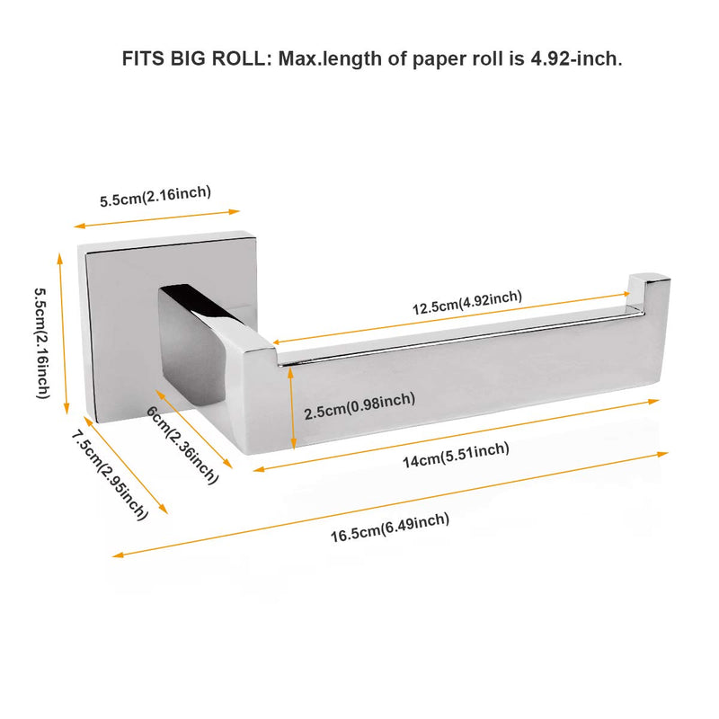 ThinkTop 2pcs Luxury SUS304 Stainless Steel Chrome Finished Toilet Paper Holder Roll Hanger Square Wall Mounted Mirror Polished Bathroom Accessories Silver 2 - NewNest Australia