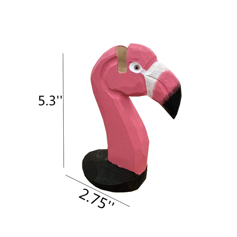 NewNest Australia - TANG SONG Creative Wood Hand Carved Eyeglass Holder Handmade Nose Flamingo Stand for Office Desk Home Decor Gifts 