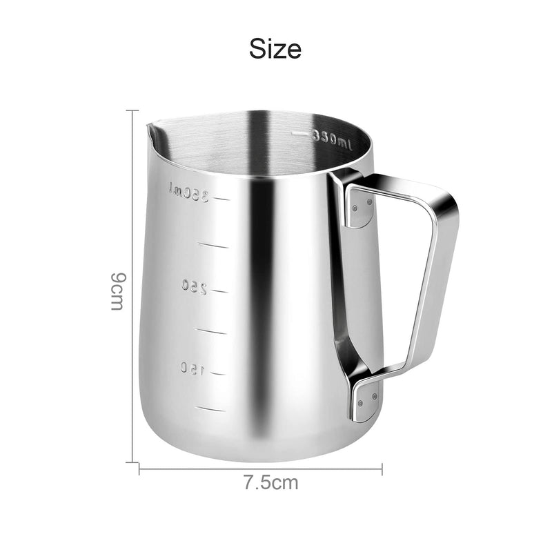 Trintion Milk Jug 350ml Stainless Steel Milk Pitcher Milk Frothing Jug Measuring Pitcher for Making Coffee Milk and Latte Art - NewNest Australia