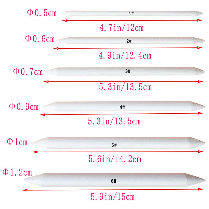 6 PCS Blending Stumps and Tortillions, Sketch Drawing Tools, Paper Art Blenders for Student Sketch Drawing - NewNest Australia