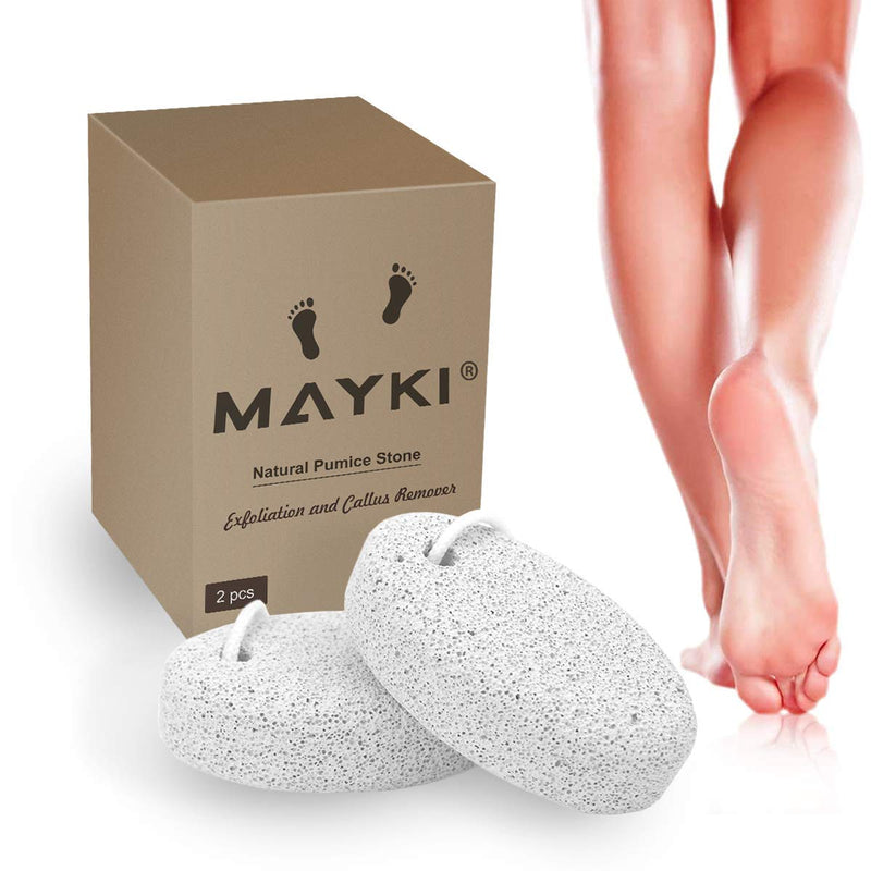 Pumice Stone 2Pcs, Natural Lava Pumice Stone for Feet/Hands/Body, White Calluse Remover/Foot Scrubber Stone for Dead/Hard Skin, Foot File for Men/Women by MAYKI Grey - NewNest Australia