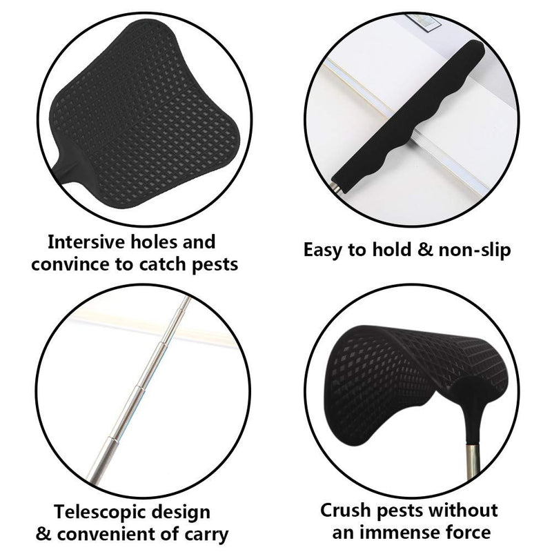 Foxany Telescopic Fly Swatters, Durable Plastic Fly Swatter Heavy Duty Set, Telescopic Flyswatter with Stainless Steel Handle for Indoor/Outdoor/Classroom (2 Pack) - NewNest Australia
