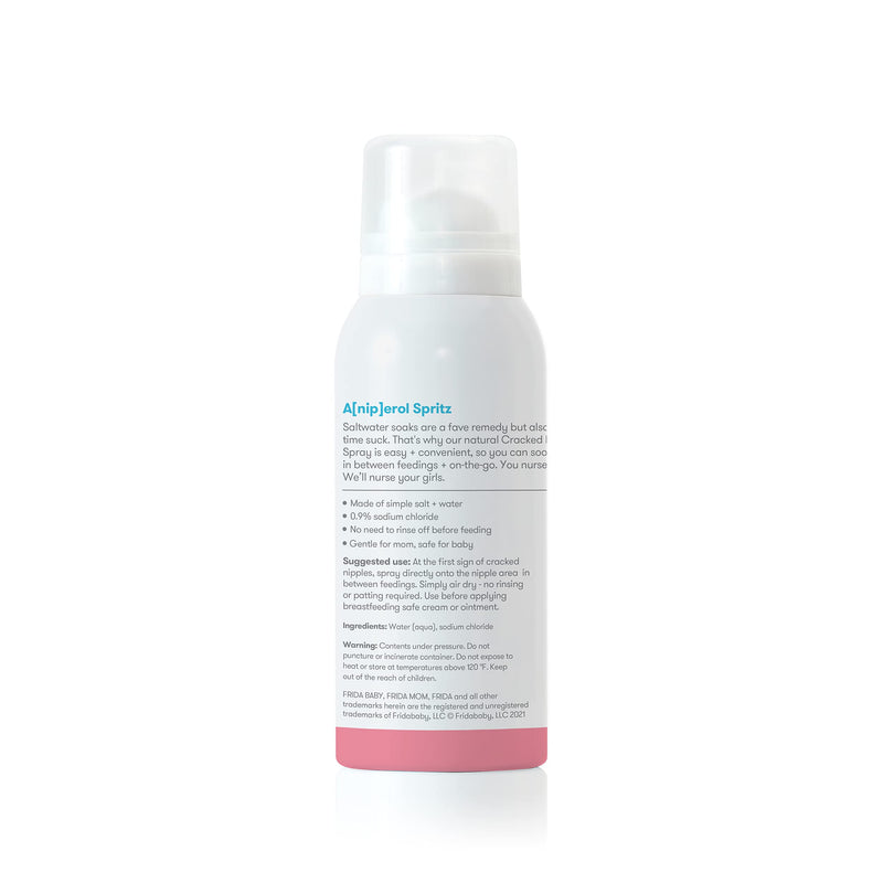 Frida Mom Cracked Nipple Soothing Spray | All-Natural Saline Spray to Heal Sore, Cracked Breastfeeding Nipples | Spray + Air-Dry | Gentle for Baby + Mom | 2 Fl oz Cracked Nipple Spray White - NewNest Australia