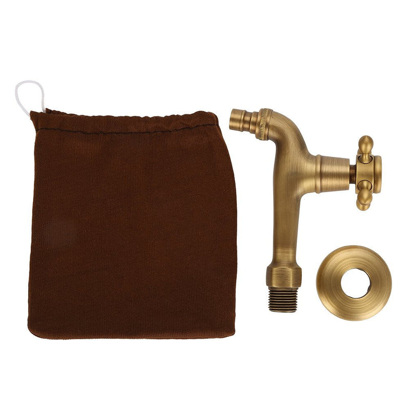 Vintage Solid Brass Single Handle Faucet Washing Hine Faucet Wall Mounted Water Tap Laundry Utility Room Sink Faucets(1#) 1# - NewNest Australia