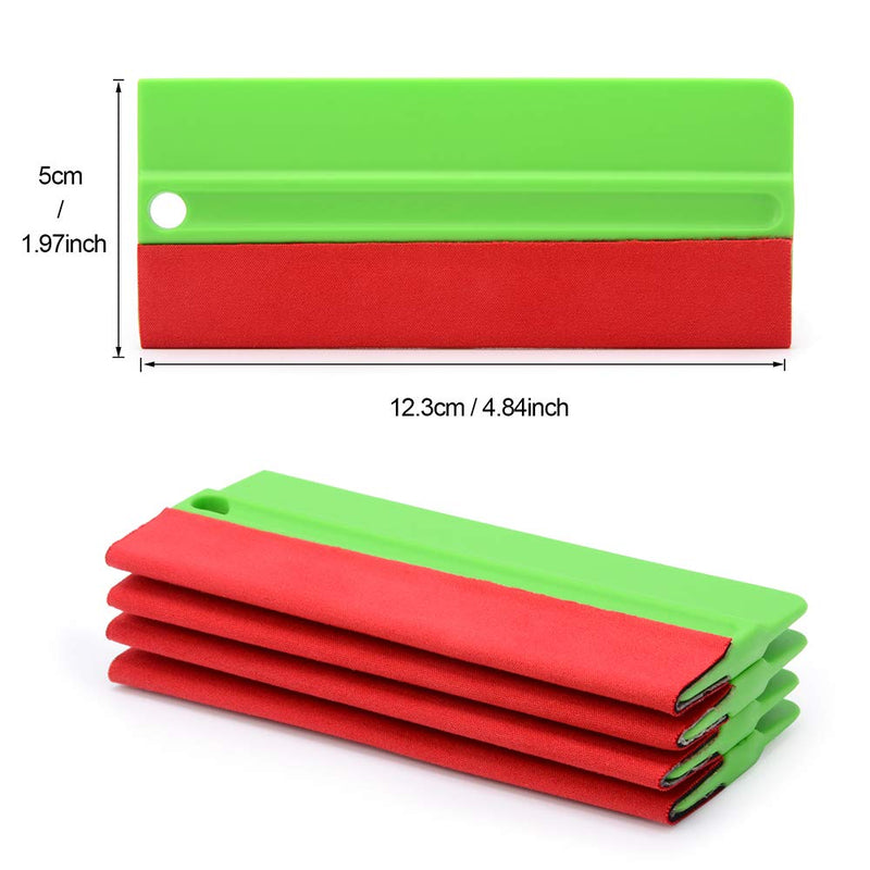 Big Buffer Vinyl Squeegee for Sensitive Surface Film Vinyl Wrap Application Decals Sticker Wallpaper Installation 5 inch Felt Squeegee Soft Plastic Scraper Scratch-Free Window Tint Tool, Pack of 5 - NewNest Australia