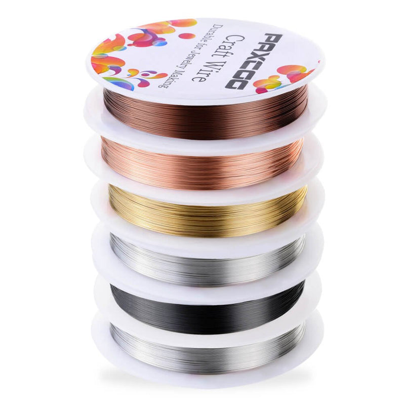 PAXCOO 6 Pack Jewelry Beading Wire for Jewelry Making Supplies and Craft (24 Gauge) - NewNest Australia