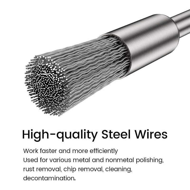 45 Pieces Stainless Steel Wire Brushes Wheel Cup Pen Brush Set Polishing Attachment Kit for Dremel Grinder Rotary Tools (Silver) 45Pcs Silver - NewNest Australia