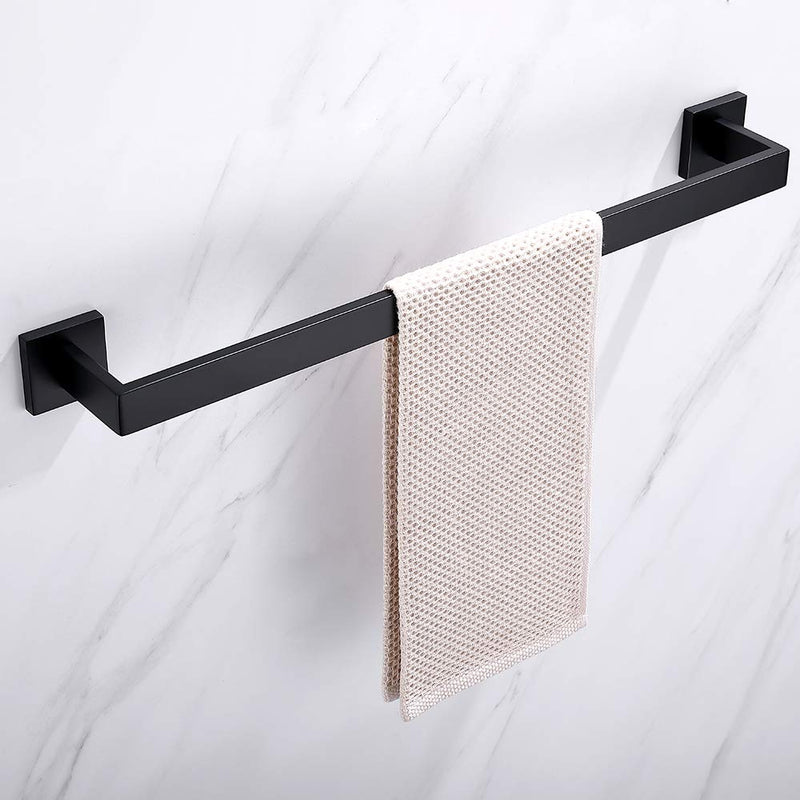 TASTOS 23.6 Inch Black Single Towel Bar Rack, SUS 304 Stainless Steel Bathroom Towel Bar Heavy Duty Towel Holder Kitchen Towel Rod, Wall Mount with Screws Towel Bar Rod Matte Black Finish 23.6-Inch - NewNest Australia