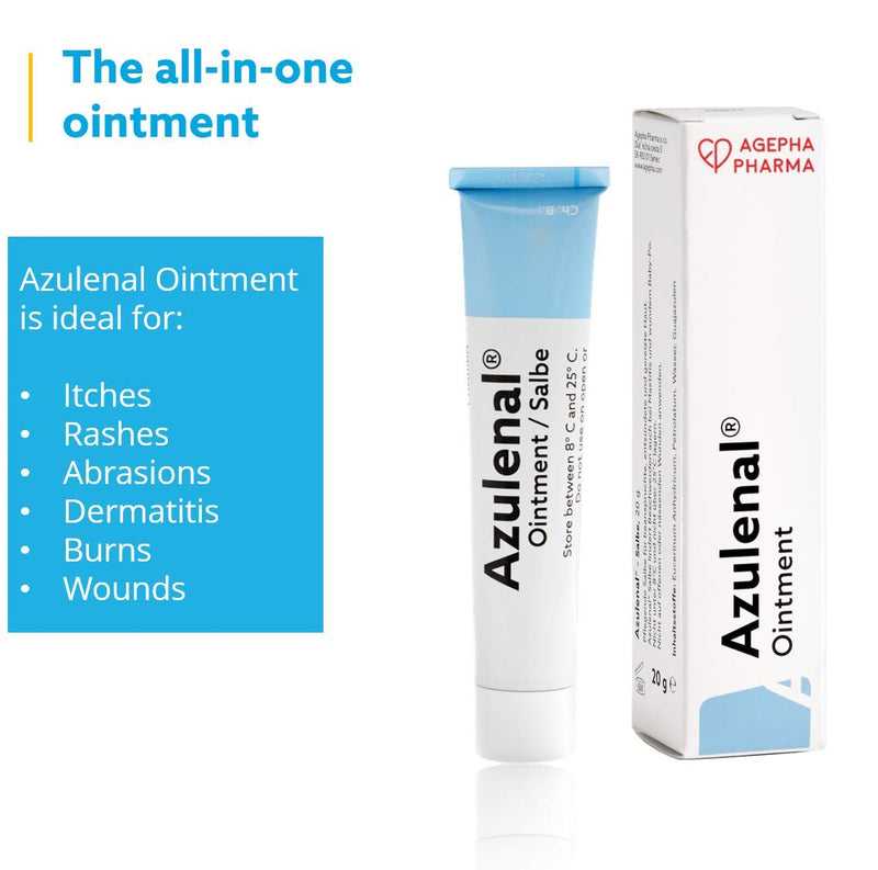 Azulenal Ointment with Guaiazulene | Multipurpose Cream for Nappy Rash, Itches, Cuts, Burns, Wound Repair, & Sore Nipples | Suitable for Use for Babies and Nursing Mothers | Burn Cream 20 g (Pack of 3) - NewNest Australia