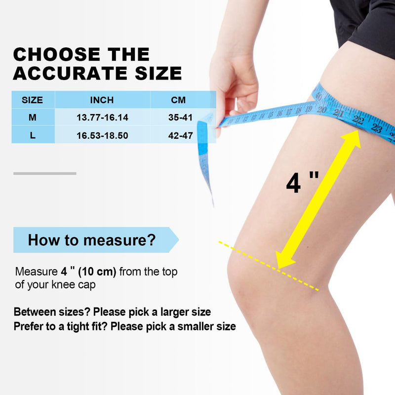 2 Pack Knee Support for Women and Men, Breathable Anti-Slip Compression Sleeve, Knee Brace for Arthritis, Joint Pain, Tendonitis, Meniscus Tear, Ligament Injury, Running (L: 42-47cm) L:42-47cm - NewNest Australia