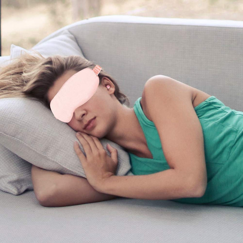 Pink Sleep Eye Mask Silk Sleep Mask Ultra Soft Blindfold Breathable Eye Cover Sleeping Mask Eyeshade with Elastic Strap and Ear Plug for Men Women Kids Night Sleeping Travel Nap Mothers Day Presents Pink - NewNest Australia