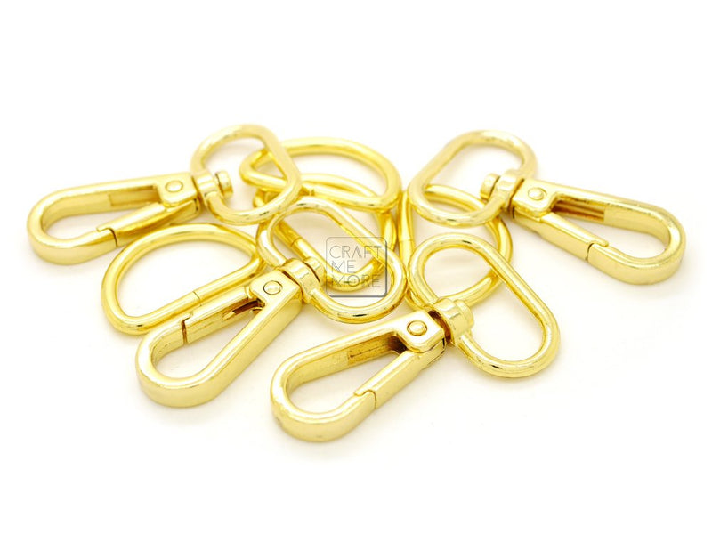 CRAFTMEMORE 2 Sets 1" Swivel Snap Hooks Lobster Clasp Push Gate Fashion Clips with 1" D Rings Bag Craft Accessories FSD2 (Gold, 1 Inch) Gold - NewNest Australia