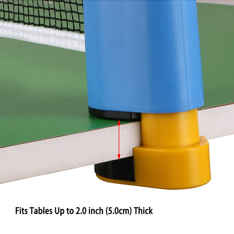 Hipiwe Retractable Table Tennis Net Replacement, Ping Pong Net and Post with PVC Storage Bag, 6 Feet(1.8M, Fits Tables Up to 2.0 inch 5.0 cm Blue - NewNest Australia