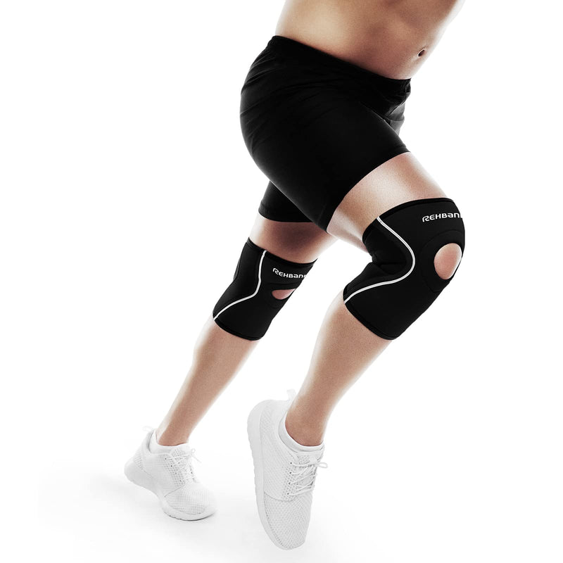 Rehband Patella Knee Support 5 Mm Neoprene, Supportive Knee Support With Patella Opening, Optimal Knee Protection For Strength Sports, Jogging And Fitness, Colour: Black, Size: L - NewNest Australia