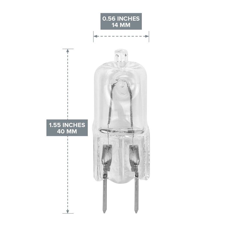 10 Pack-G8 20Watt 120V Halogen Light Bulbs T4 JCD Type 120V Bi-Pin Base Shorter 1-1/4" (1.25") Length 20W Lamp Soft White Under Cabinet Puck Lighting Replacement Dimmable Hood Range Q20/G8/CL/120V - NewNest Australia