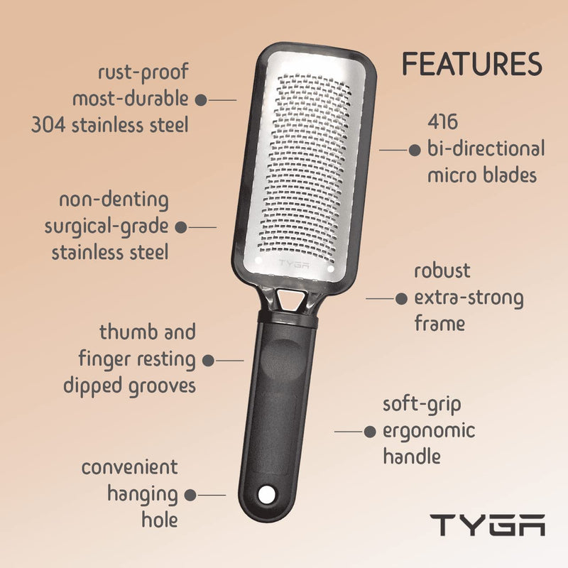 Tyga Foot Rasp Foot File And Callus Remover - Pedicure Tool For Removing Dead Skin, Feet Hard Skin Remover, Foot Scraper, Can Be Used On Both Wet And Dry Feet - NewNest Australia