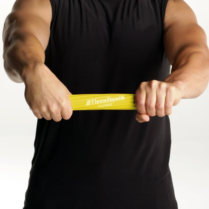 THERABAND FlexBar, Tennis Elbow Therapy Bar, Relieve Tendonitis Pain & Improve Grip Strength, Resistance Bar for Golfers Elbow & Tendinitis, Yellow, Extra Light, Beginner - NewNest Australia