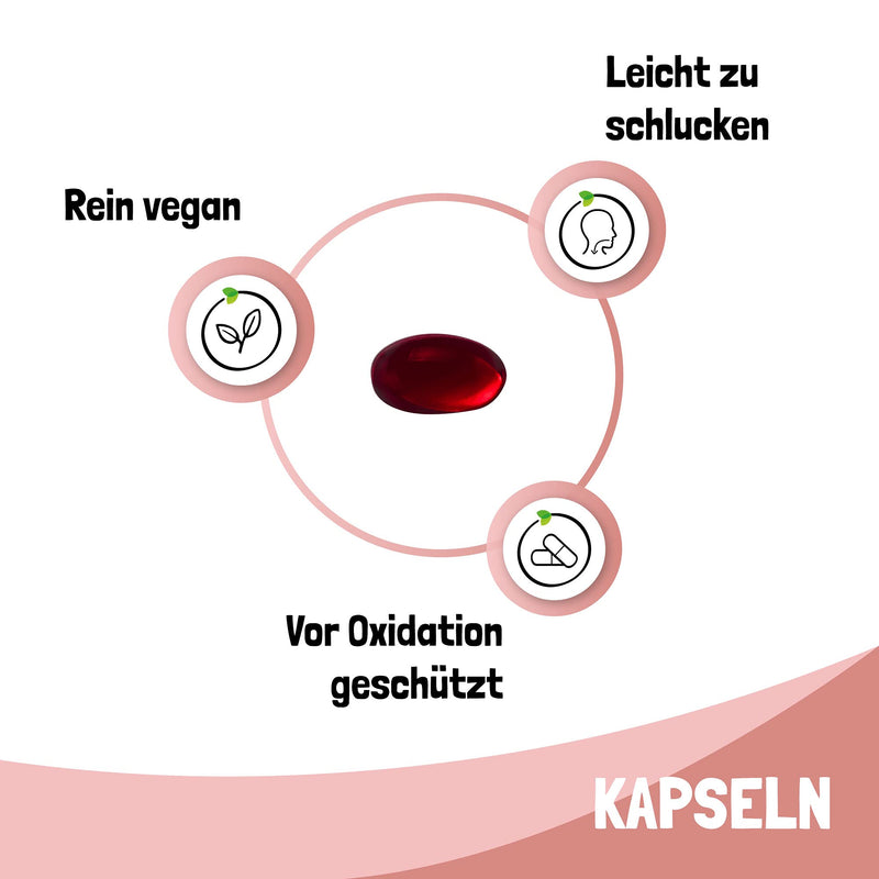 Natural ASTAXANTHIN vegan | in the glass | with oxidation protection in MCT oil | 4 mg pure astaxanthin in high doses | From the Atacama Desert | 2 month supply | from Haematococcus Pluvialis microalgae - NewNest Australia