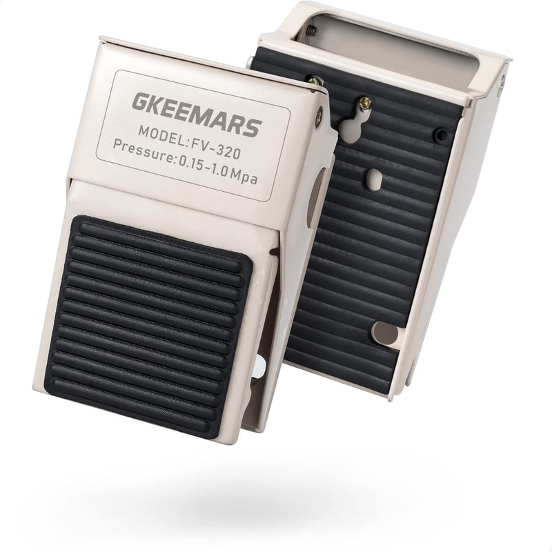 GKEEMARS Pneumatic Foot Pedal Valve FV-320 1/4” NPT Threaded Rubber Nonslip Pressure Control Foot Operated Pedal 2 Position 3 Way - NewNest Australia