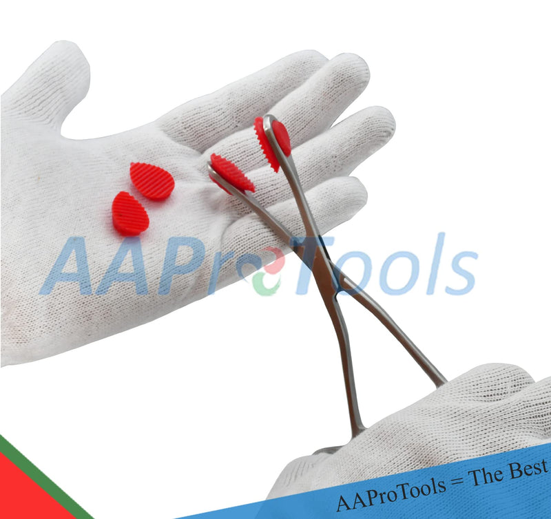 AAProTools Young Tongue Seizing Forceps 6.5" Stainless Steel with Extra 2 Rubber Jaws - NewNest Australia