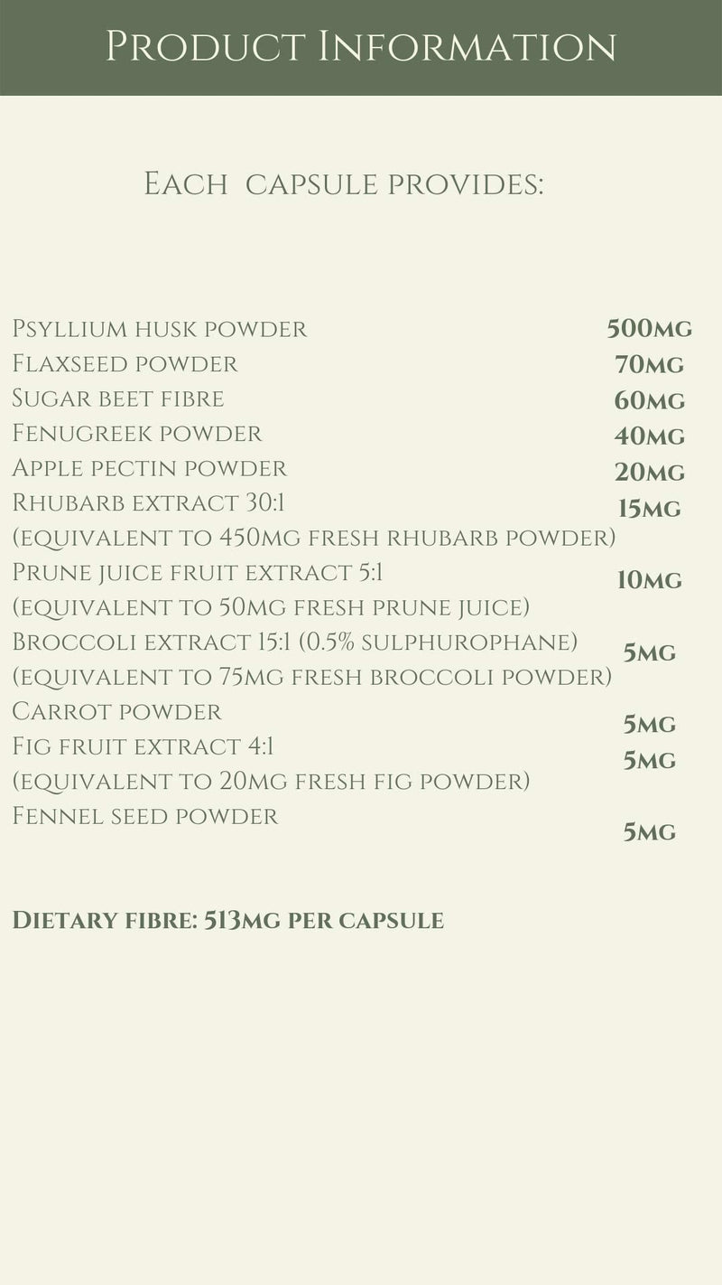 Complementary Supplements | Complete Fibre Complex | Dietary Fibre & Herbal Formula | Psyllium Husk | Prune Juice | Sugar Beet | Flaxseed | Fenugreek | Vegan | 100 Capsules - NewNest Australia