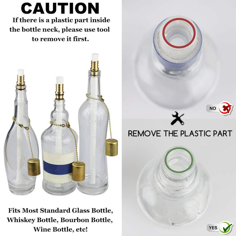 EricX Light Wine Bottle Torch Kit 4 Pack, Includes 4 Long Life Torch Wicks ,Brass Torch Wick Holders And Brass Caps - Just Add Bottle for an Outdoor Wine Bottle Torch - NewNest Australia
