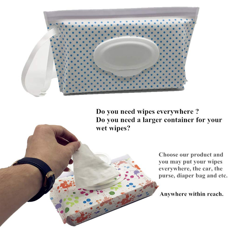 ULVBABI Portable Wet Wipe Pouch Dispenser, Reusable Baby Diaper Wipe Holder, Refillable Personal Travel Clutch Dispenser Holder | Keeps Wet Wipes Moist [3-Pack] - NewNest Australia