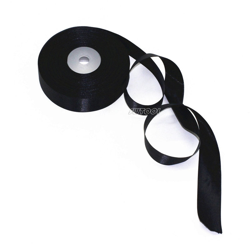 SWTOOL 1" Solid Satin Ribbon 50 Yards Roll for Wedding Details, Sewing Projects, Gift Wrapping, Invitation Embellishments and Crafting Projects Etc (Black) Black 1" - NewNest Australia
