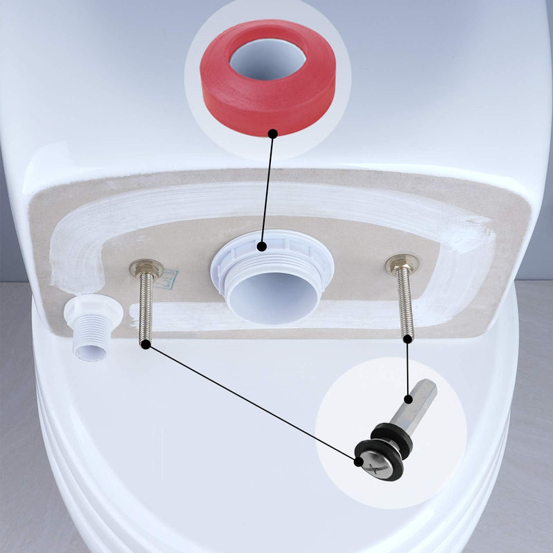 iFealClear Universal Toilet Tank To Bowl Gaskets &Bolt Kit,Hardware Fits Most 2-Inch/2.5-Inch Flush Valve opening Toilet Tanks-Red Bolts with 2 In Gaskets Red - NewNest Australia