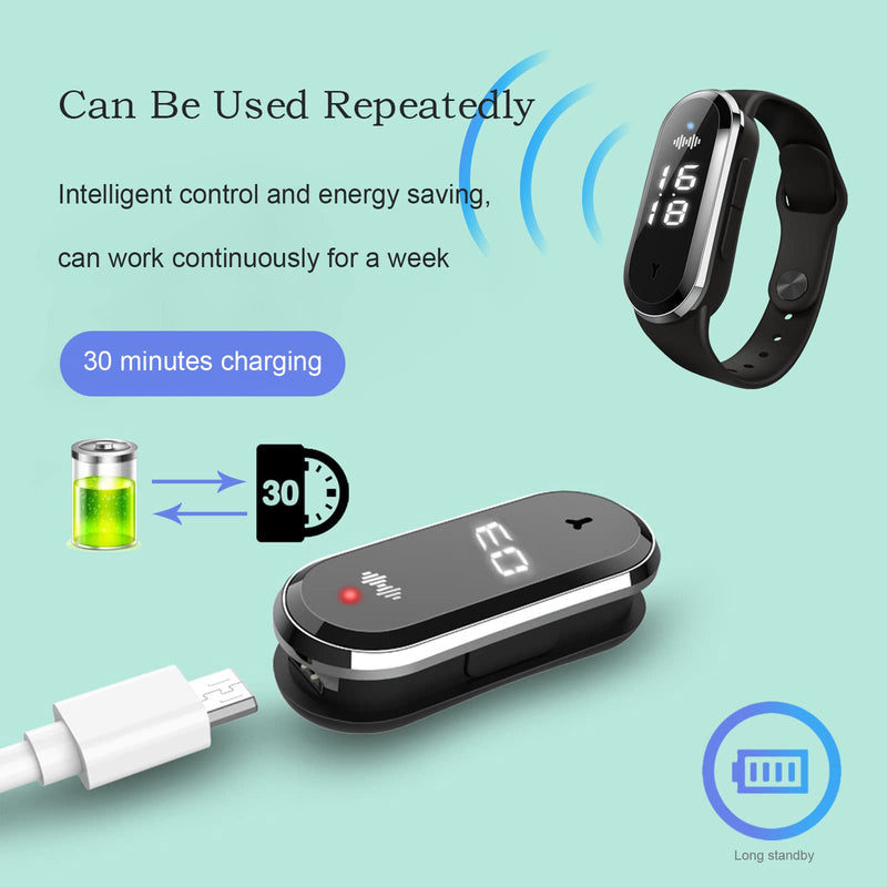 Mosquito Repellent Bracelets Ultrasonic Anti-Mosquito Wristband Electronic Repeller Bands Watch Pest Control Insect Guards USB Charging/Waterproof for Children and Adults (Black) Black - NewNest Australia