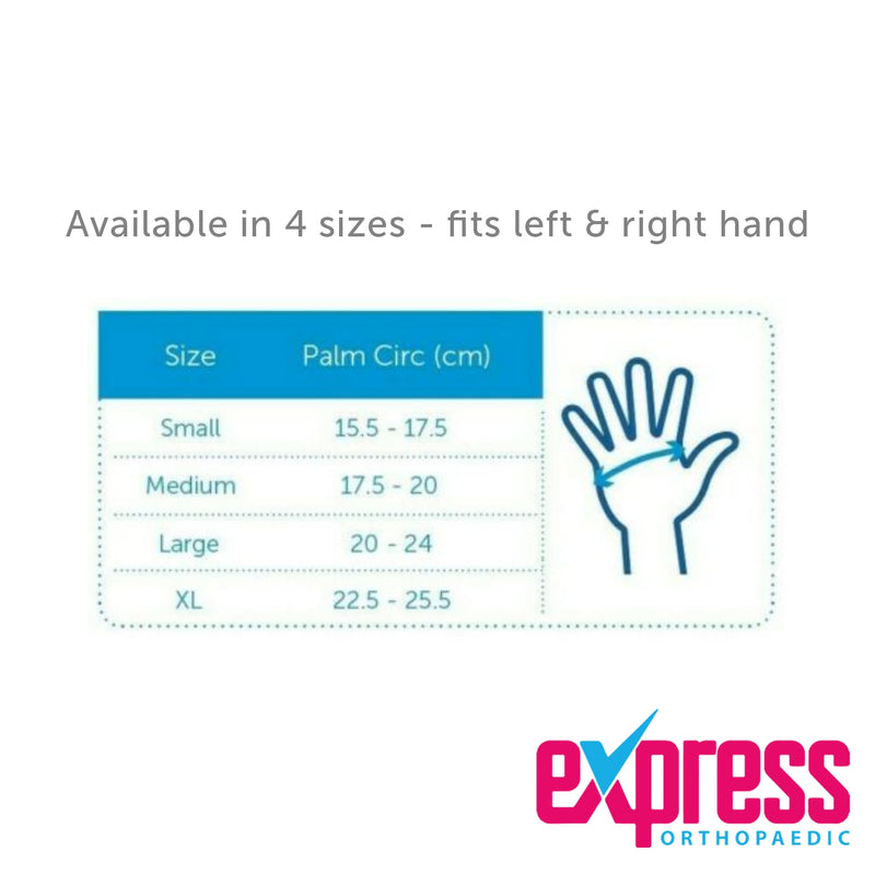 Express Orthopaedic® - Medically Approved Carpometacarpal (CMC) Joint Support With Thumb Wrist Compression Strap - 1 UNIT (MED - Palm Circ:17.5-20cm, LEFT) MED - Palm Circ:17.5-20cm - NewNest Australia