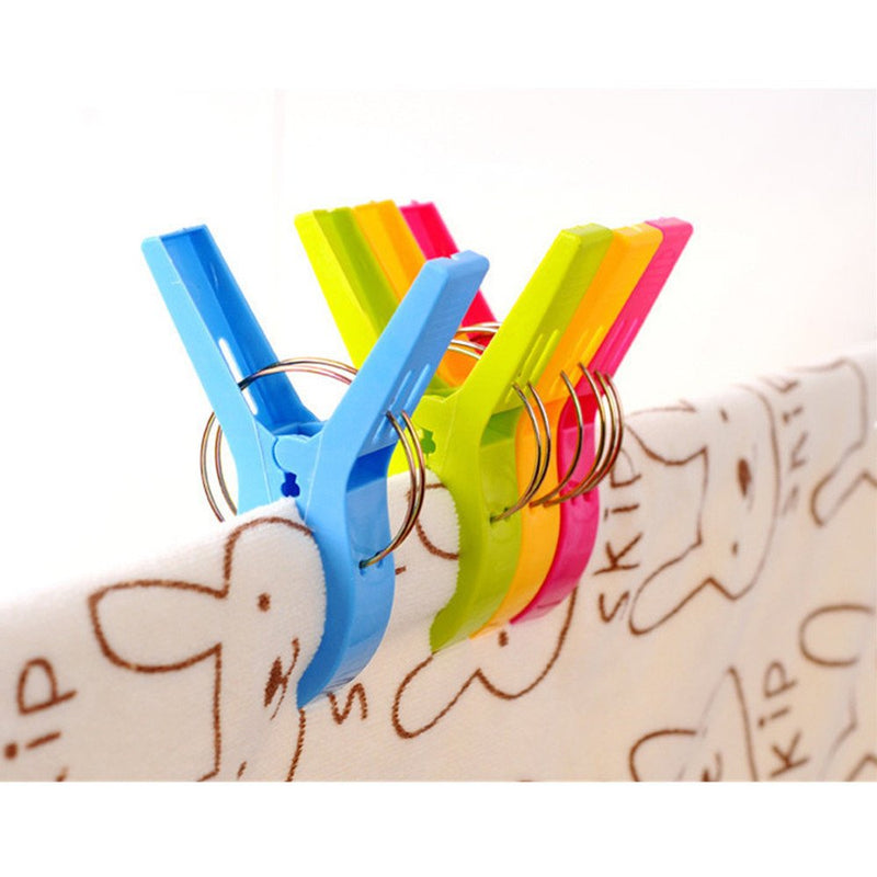TRIXES Pack of 8 Large Bright Colour Plastic Beach Towel Pegs Clips for Sunbed - Holiday Essentials - Towel Holder Grips for Deck Chair Sun Lounger Pool Day Bed - Big Quilt Laundry Pegs - NewNest Australia